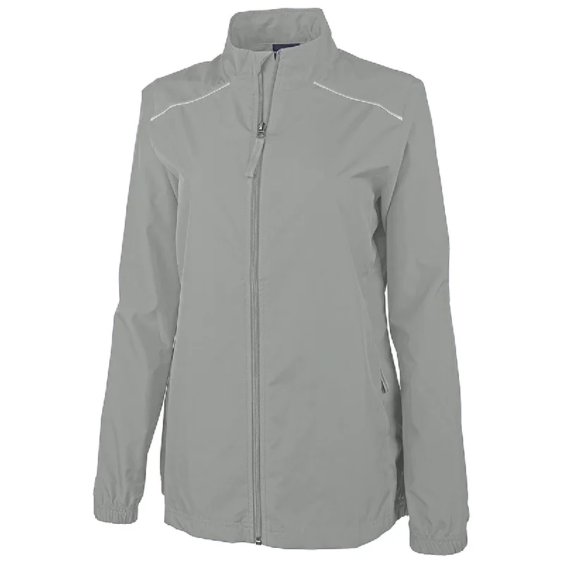 Hemp JacketsCharles River Women's Ice Grey Skyline Pack-N-Go Full Zip Reflective Jacket