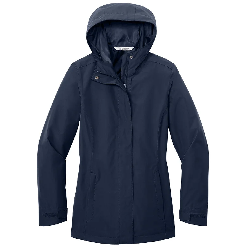 Beaded JacketsPort Authority Women's True Navy C-FREE Rain Jacket