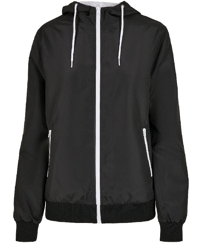 Layered JacketsBlack/White - Women's recycled windrunner