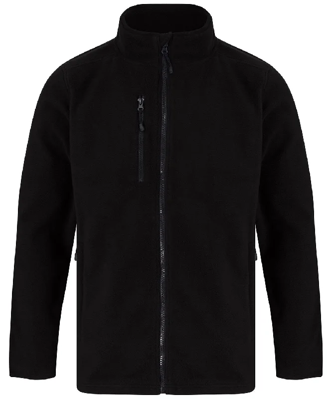 Branded JacketsBlack - Recycled polyester microfleece jacket