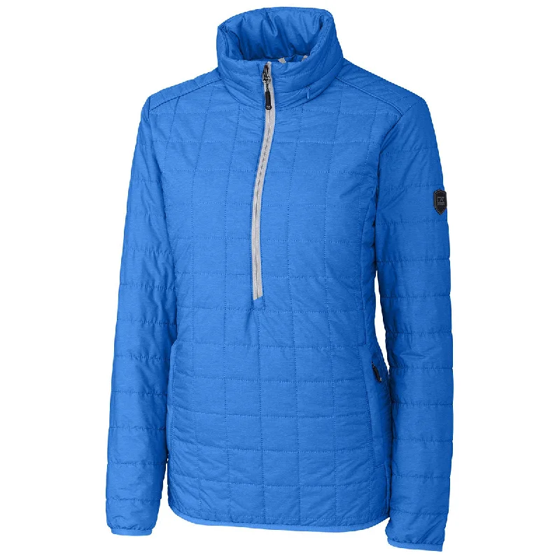 Work JacketsCutter & Buck Women's Blue Melange Rainier Half Zip Popover