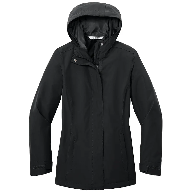 Zippered JacketsPort Authority Women's Deep Black C-FREE Rain Jacket