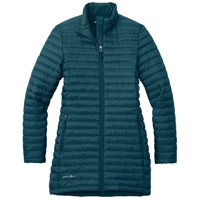 College JacketsEddie Bauer Women's Adriatic Blue Packable Quilted Full-Zip