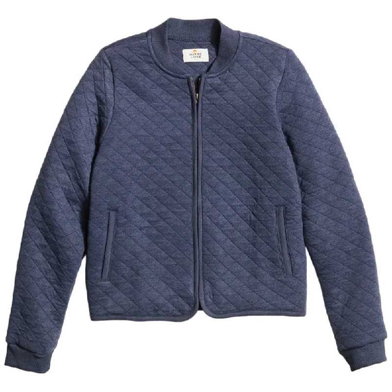 Pocketed JacketsMarine Layer Women's Navy Corbet Quilted Bomber