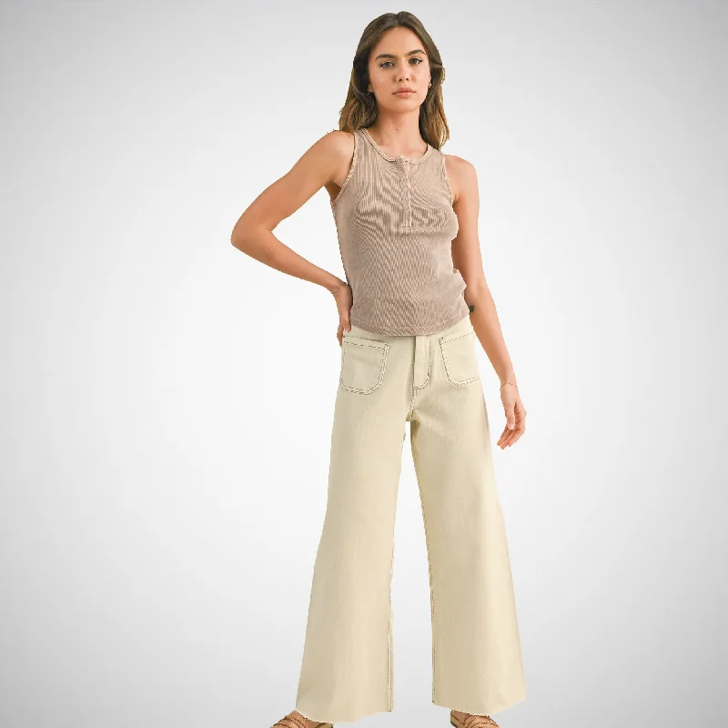 Carpenter PantsWide Leg Pants With Front Pocket