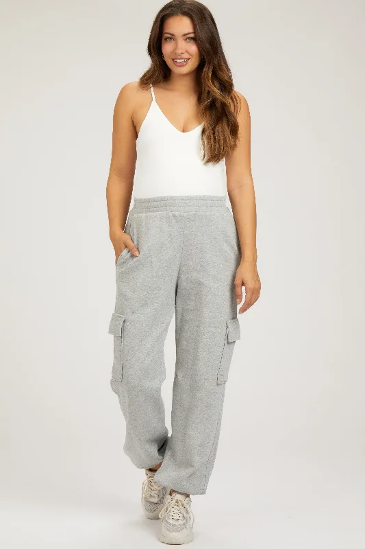 Pajama PantsHeather Grey Fleece Cargo Maternity Sweatpants