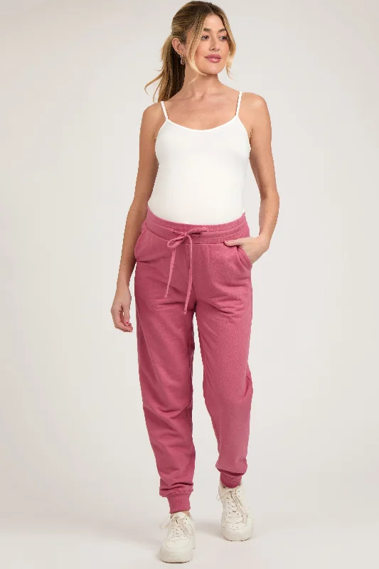 Formal PantsPink Basic Drawstring Maternity Sweatpants