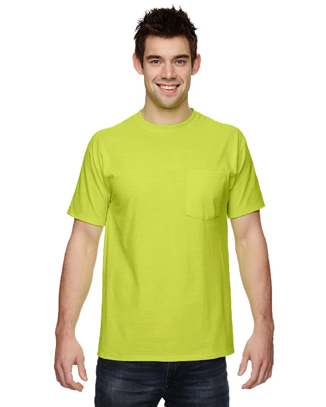 Button-Up ShirtsFruit of the Loom 3931P Adult HD Cotton Pocket T-Shirt