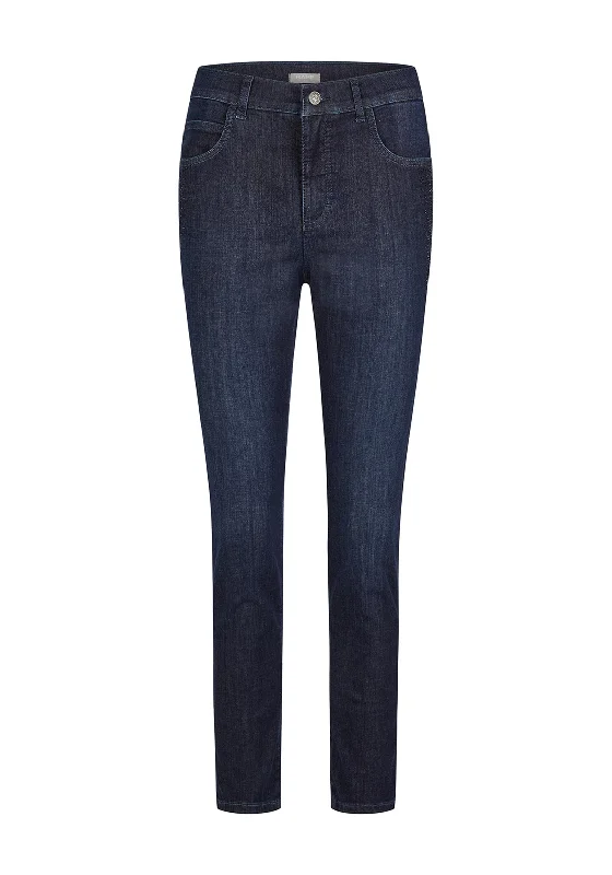 Denim with beltRabe Embellished Pocket Slim Leg Jeans, Dark Wash Denim