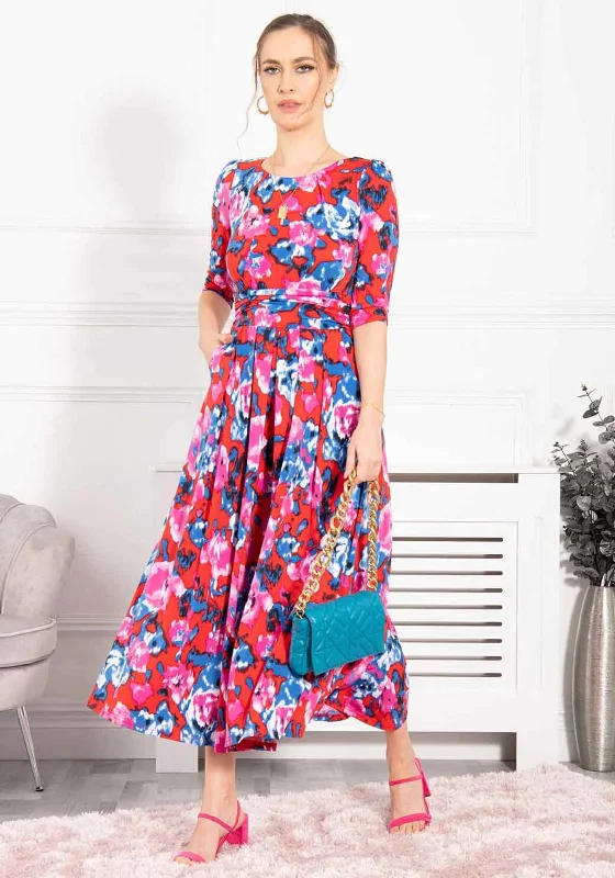 Reflective DressJolie Moi Dorothy Abstract Print Maxi Dress, Red Multi