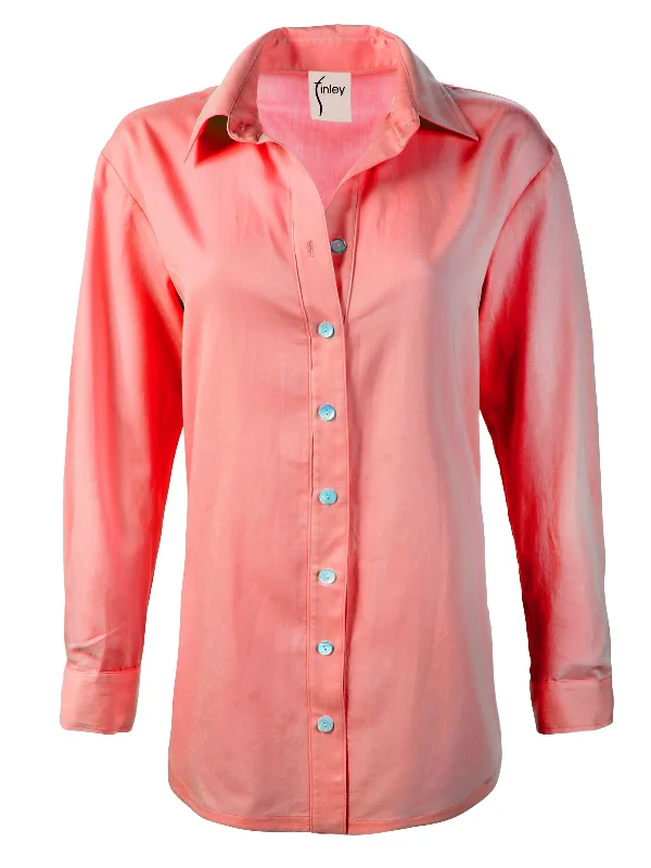 Running ShirtsBoyfriend Shirt Rose Cotton Voile