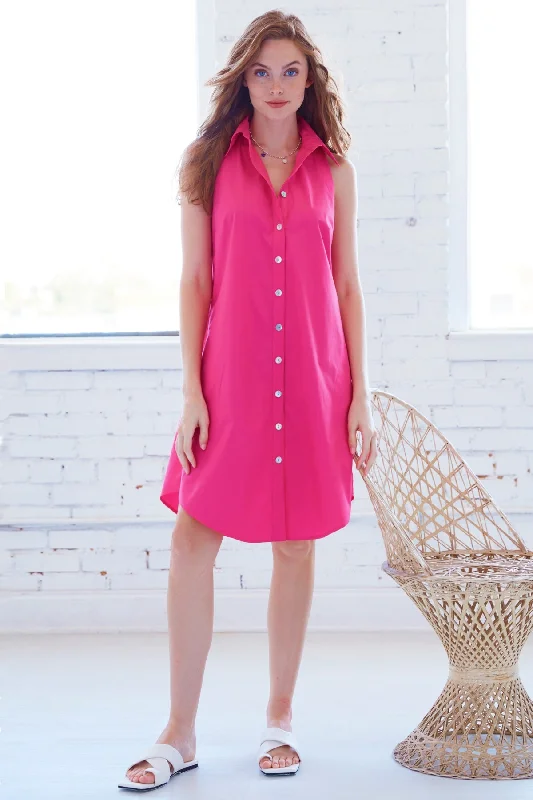 Dress ShirtsSwing Dress Fuchsia 100% Cotton