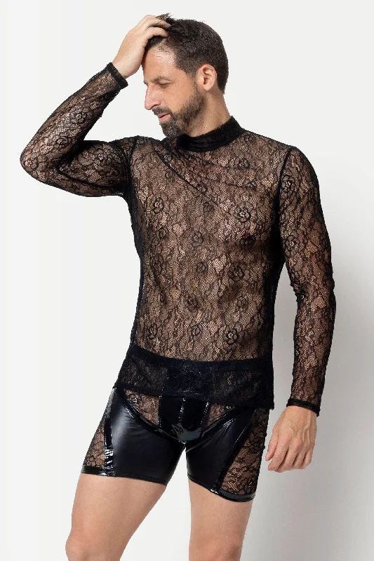 VALLA Floral Lace Long Sleeved Shirt