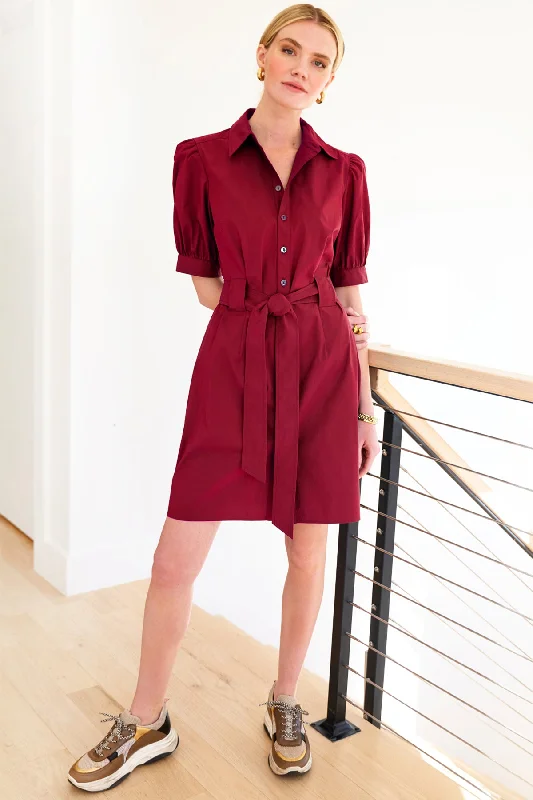 Branded ShirtsPiper Tie Front Shirt Dress Red Weathercloth