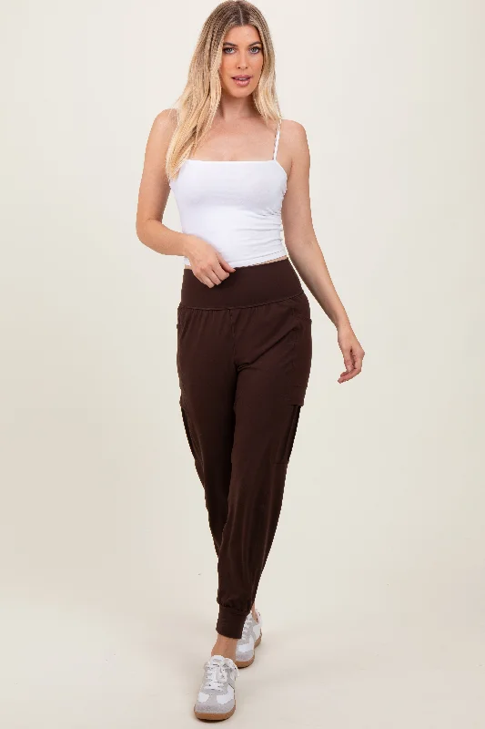 Drawstring PantsDark Mocha Cargo Pocket Jogger Pants