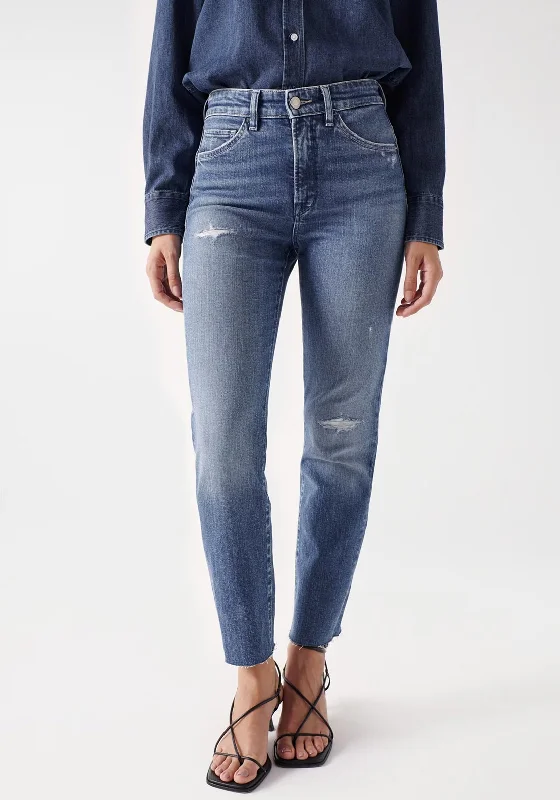 Denim trousersSalsa Faith Push in Jeans with Rips, Mid Wash Denim