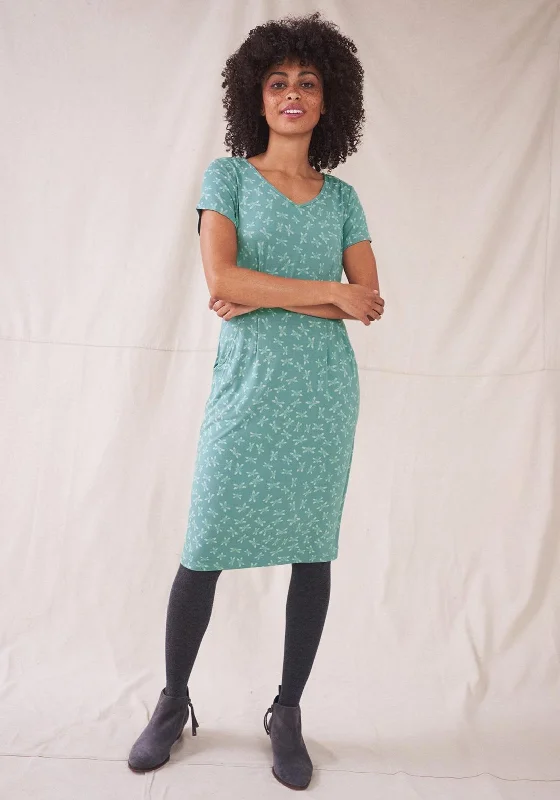 Velvet DressWhite Stuff Chile Printed A-line Dress, Mint