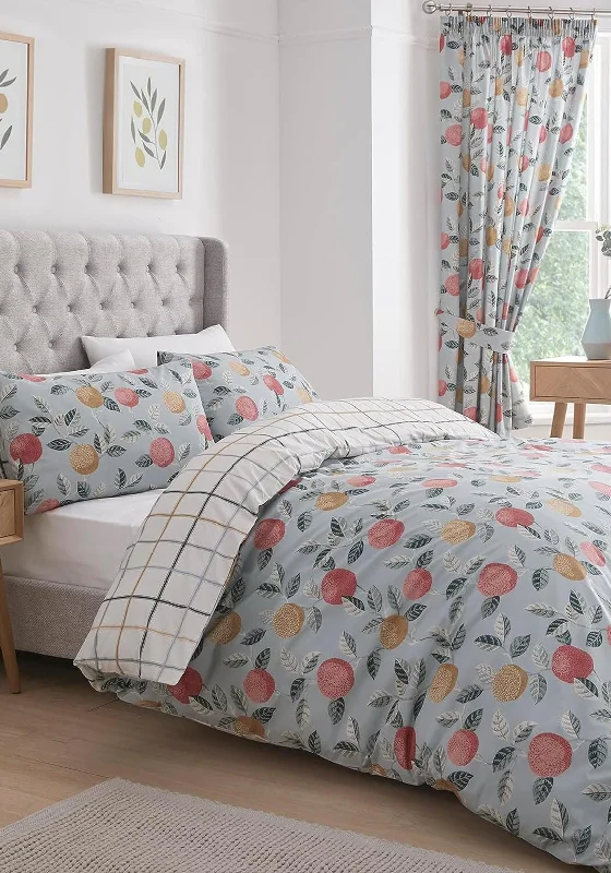 D&D Design Botanical Fruit Duvet Cover Set, Light Green