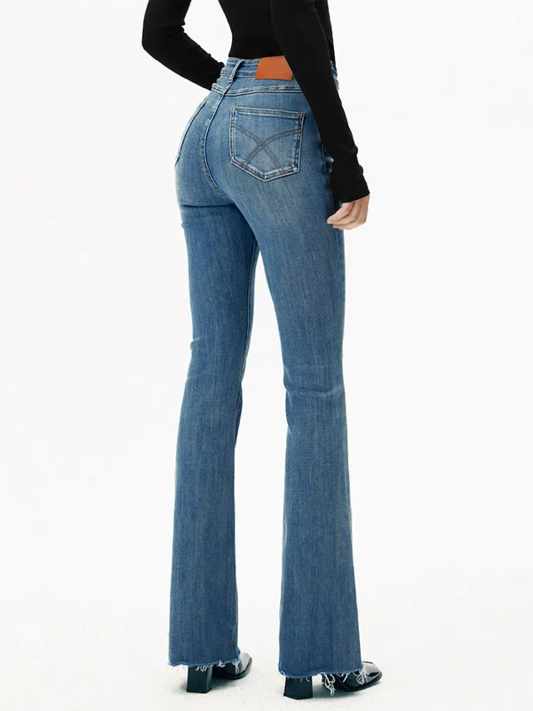 Work clothHigh-Waist Denim Bootcut Jeans