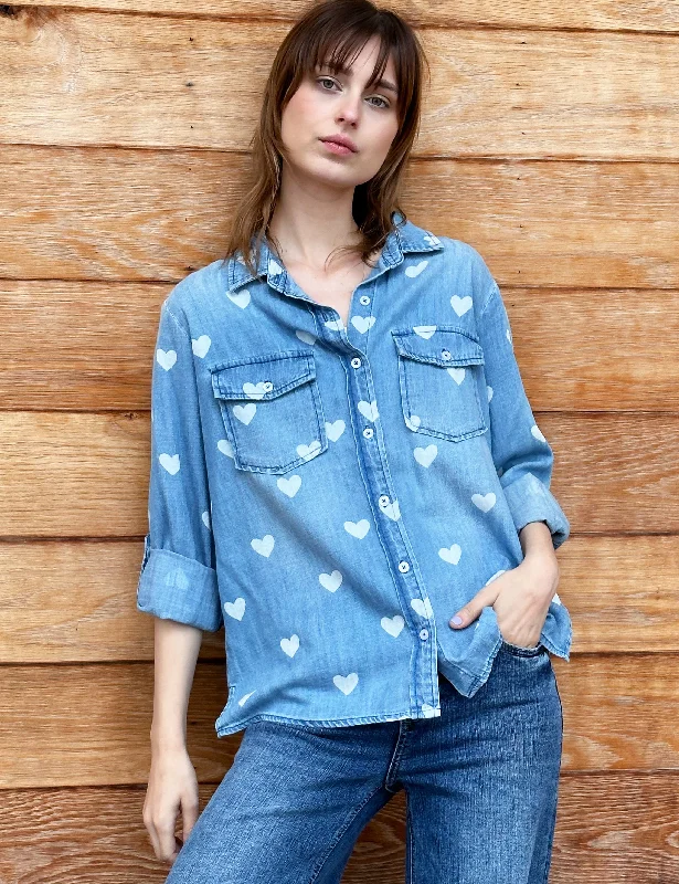 Western styleDenim Love Shirt