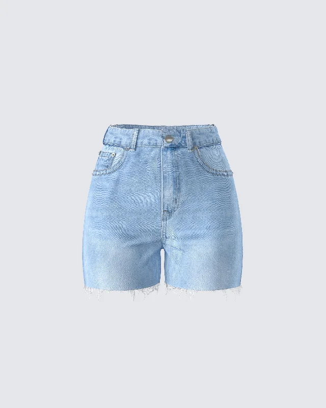 Vintage denimYolande Blue Denim Cutoff Short