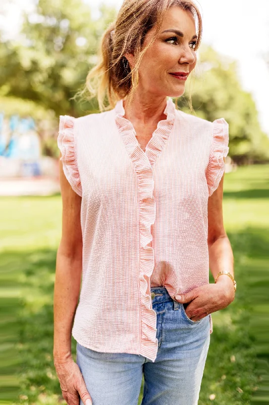 Silk ShirtsGAMEDAY! Byrdee Shirt Orange Seersucker Stripe