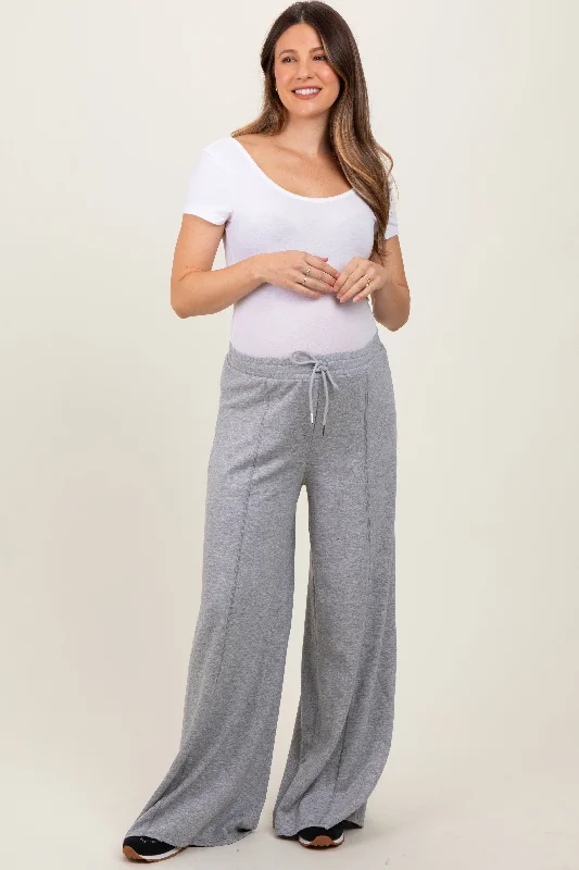 Skinny JeansHeather Grey Wide Leg Drawstring Maternity Sweatpants