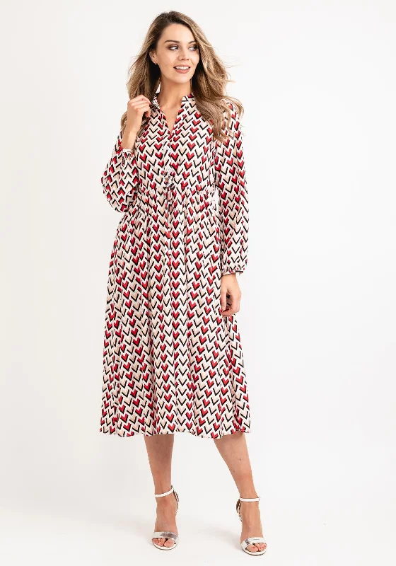 Bridal GownSeventy1 Arrow Print Midi Dress, Red