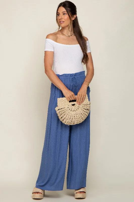 Cargo PantsBlue Wide Leg Maternity Pants