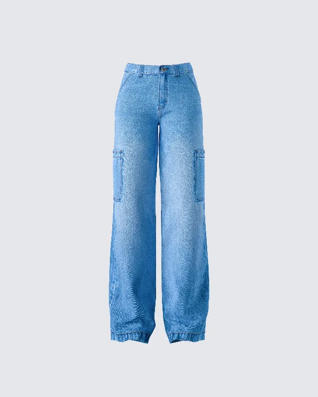 Punk denimBlossom Blue Cargo Denim Pant