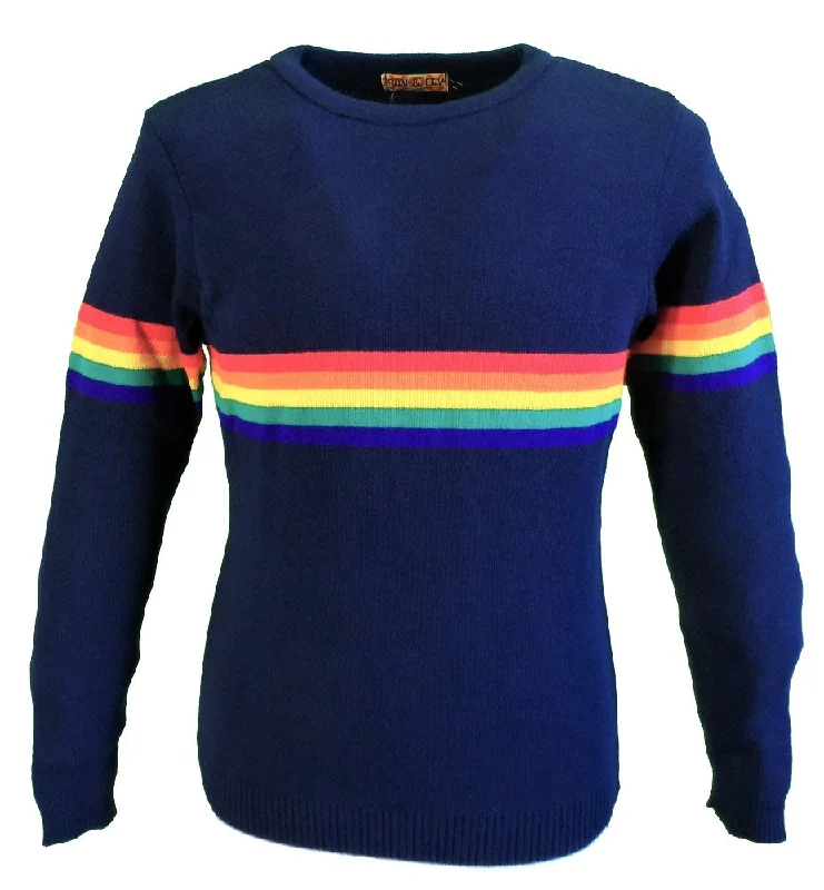 Knit CrewneckMen's Rainbow Jumper - Striped Jumper