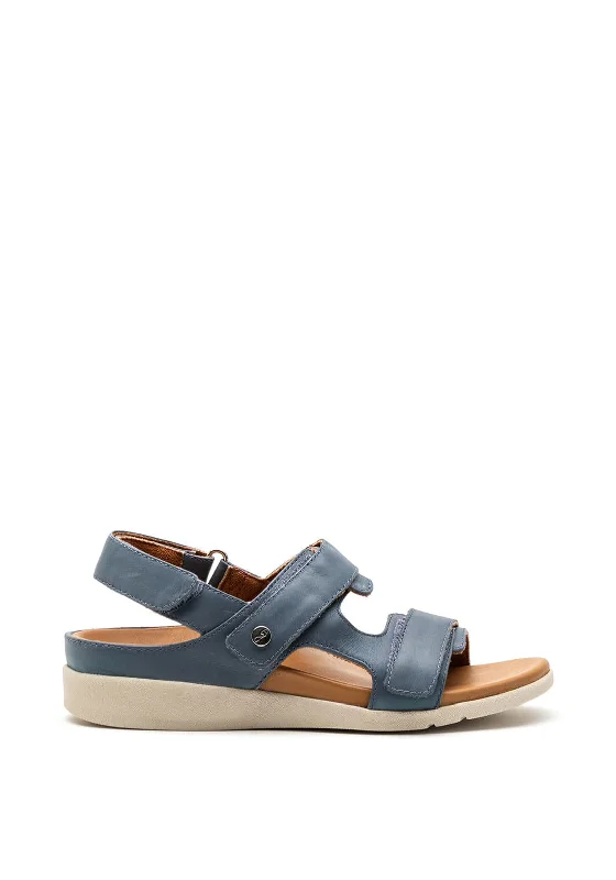 Denim high waistStrive Aruba Leather Velcro Strap Sandals, Denim Blue