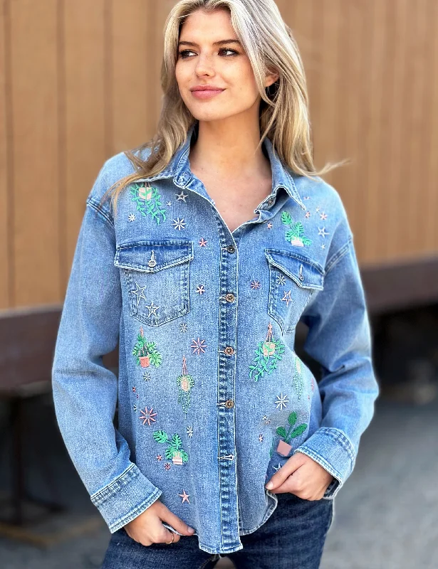 Cowboy bagDenim Hanging Plants Shirt