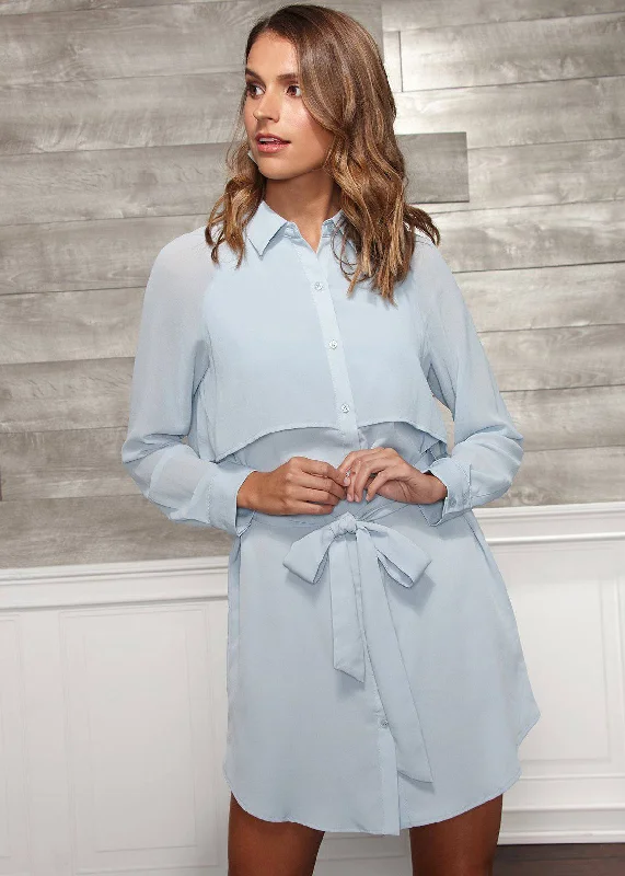 Sheath DressWomen's Button Up Shirts Dress In Cashmere Blue