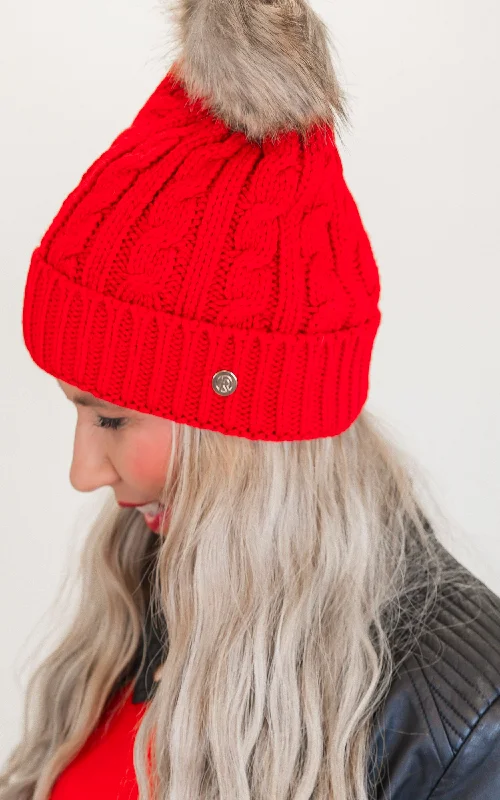 Knitted TankCable Knitted Pom Pom Beanie - Final Sale