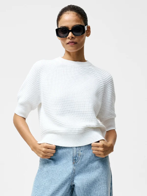 Knit CropLily Crew Neck Short Sleeve Jumper