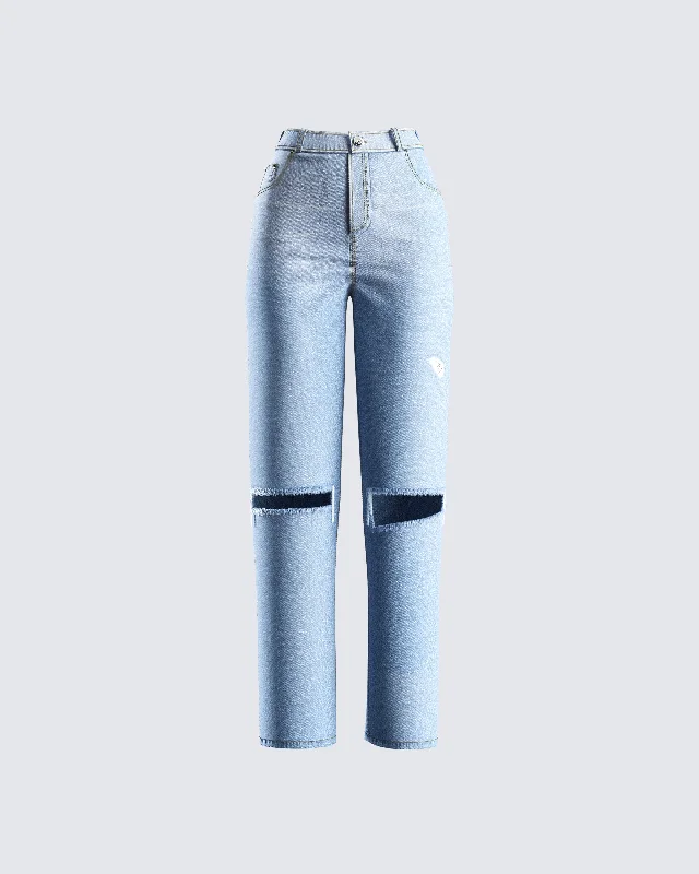 Cowboy historyYume Blue Distressed Denim Jean