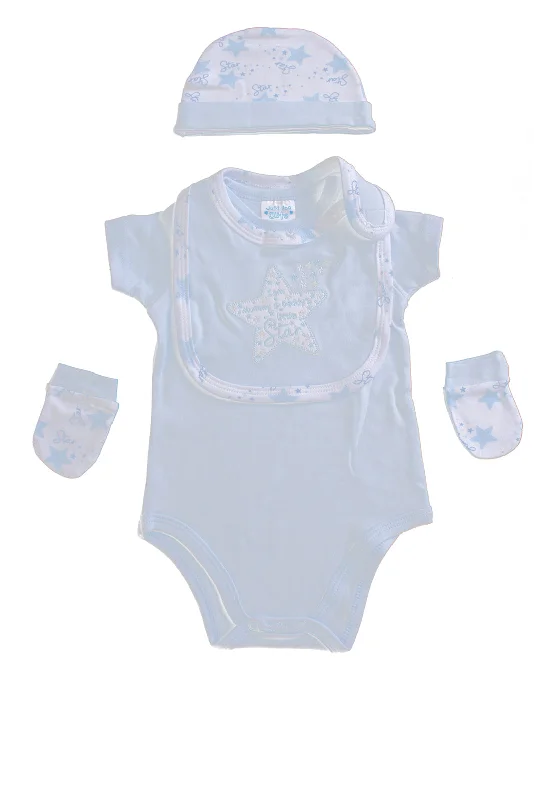 Just Too Cute Baby Boy Star 5 Piece Gift Set, Blue