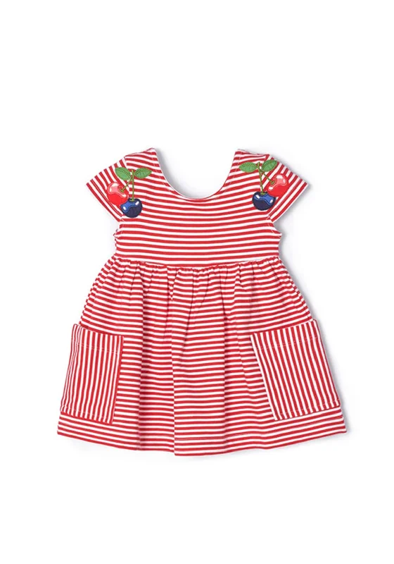 Waterproof DressMayoral Baby Girl Stripe Dress, Red