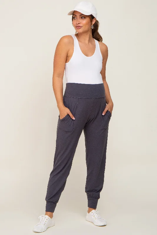 Athletic PantsCharcoal Soft Maternity Jogger Pants