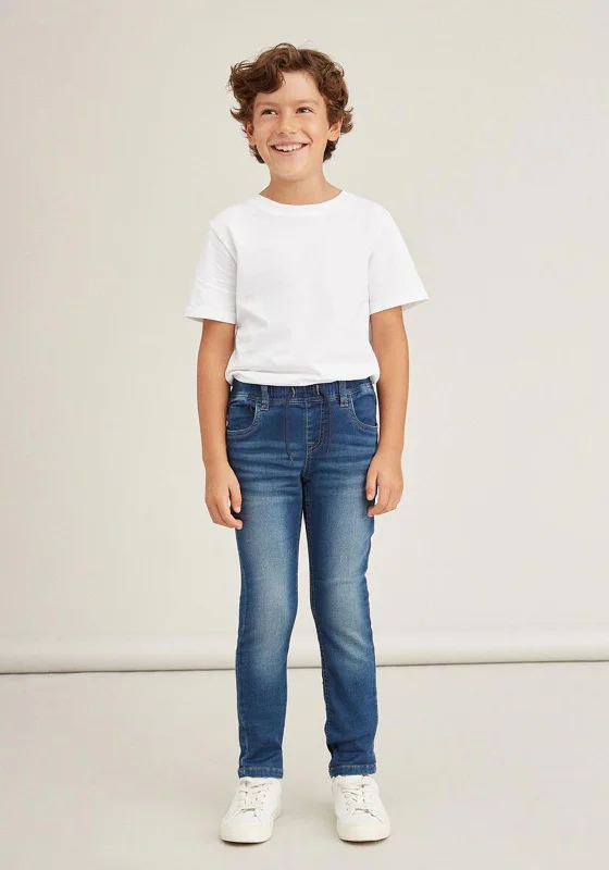 Denim low waistName It Kid Boy Robin Hayers Denim Pant, Dark Blue Denim