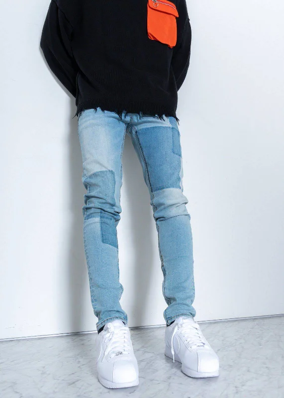 Denim embroideryMen's Shadow Patch Slim Fit Denim