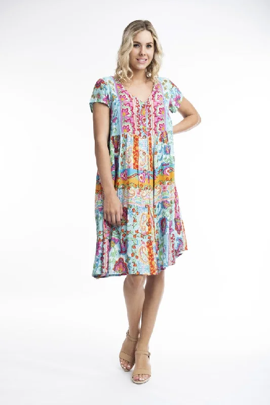 Wrap DressOrientique Button Through Rayon Dress