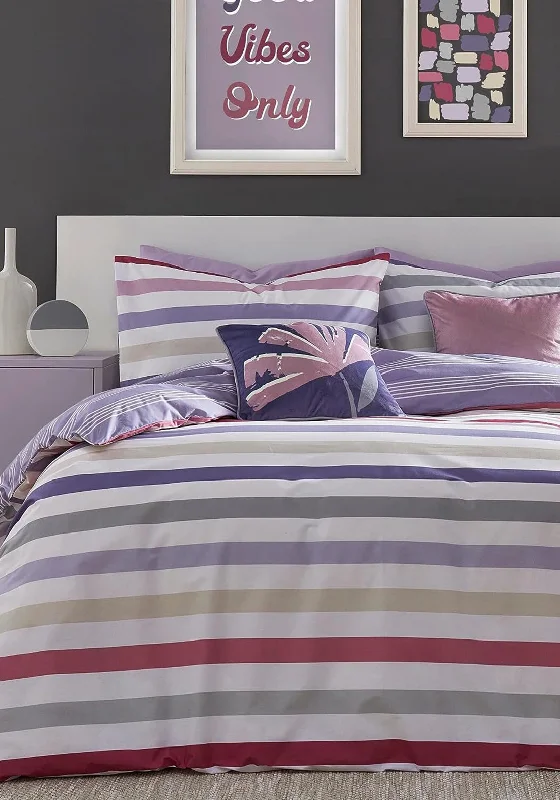 Fusion Carlston Stripe Duvet Cover Set, Lilac