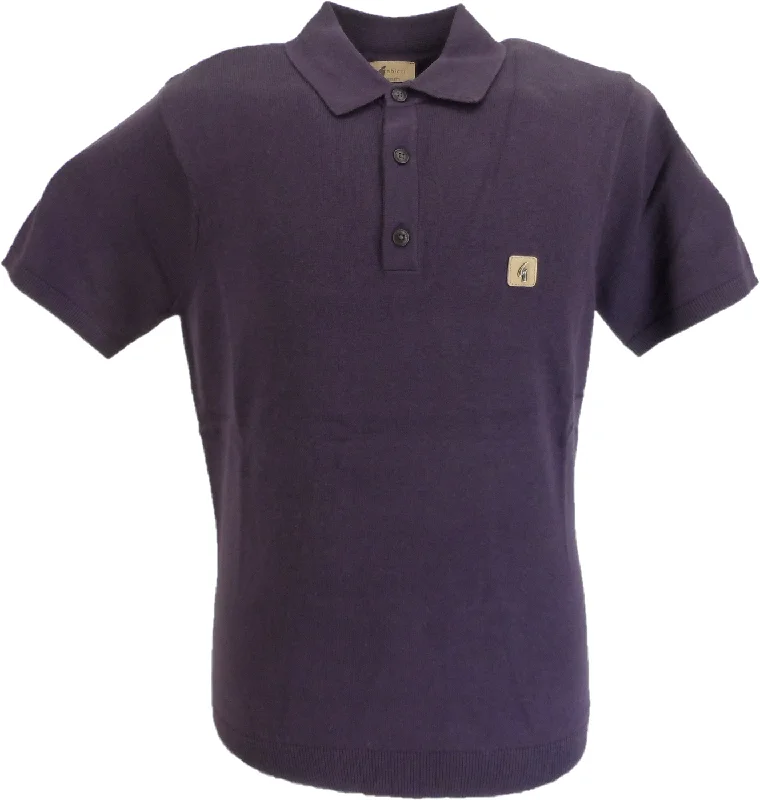 Knitted TeeGabicci Vintage Mens Grape Jackson Knitted Polo Shirt