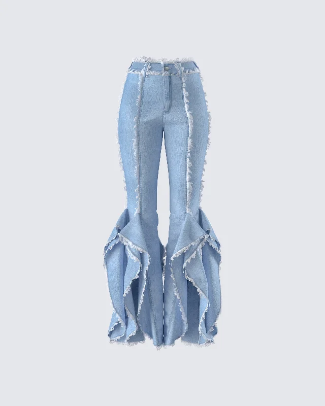 Denim suspendersReagan Blue Denim Frayed Jean