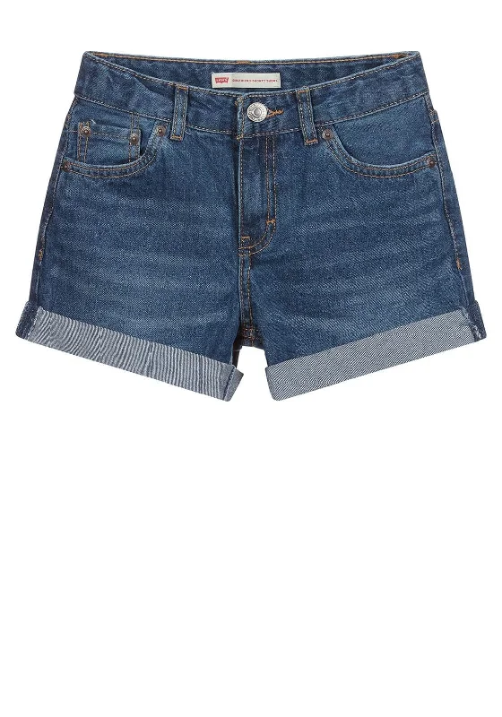 Cowboy festivalLevis Girls Girlfriend Shorty Shorts, Denim