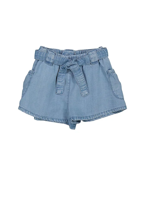 Denim tasselsMayoral Baby Girl Soft Denim Short, Blue