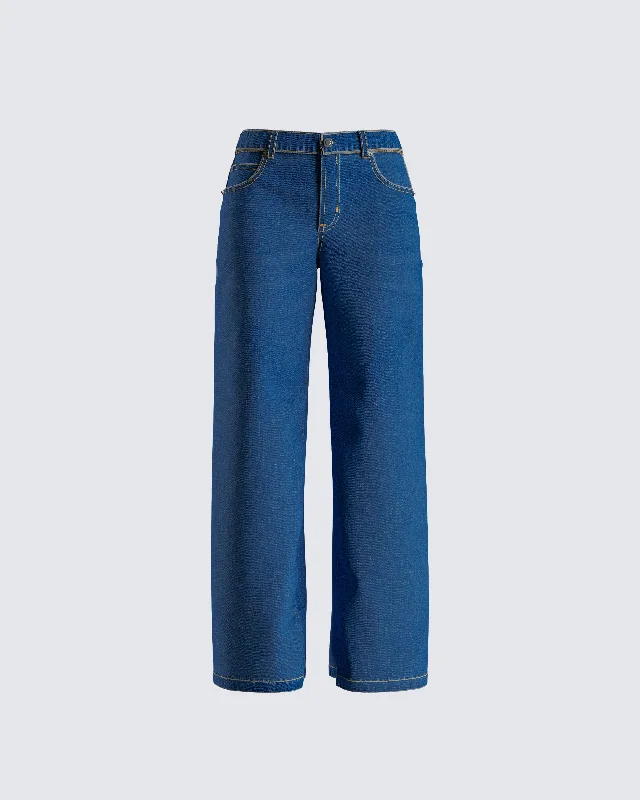 AnthropologieDulcie Blue Denim Wide Leg Jean