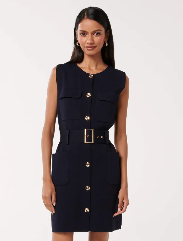 Knitted HoodedParker Petite Luxe Utility Mini Dress